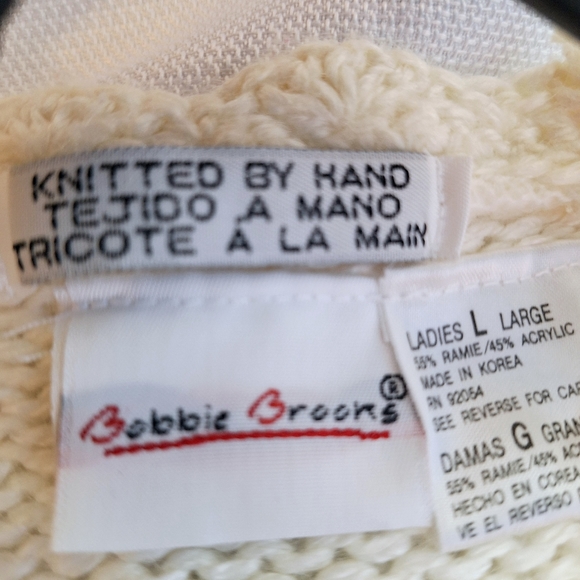 Bobbie Brooks hand knitted, cottage core, granny core 55% Ramie sweater. - Picture 6 of 6